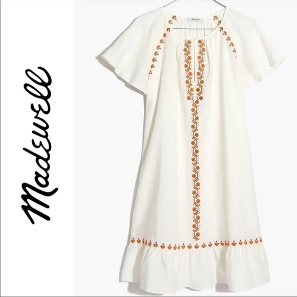 Madewell | Dresses | Nwt Madewell Lighthouse Embroidered Linen Blend Shift  Dress Xxs | Poshmark